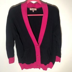 Navy Blue and Pink Juicy Couture Cardigan